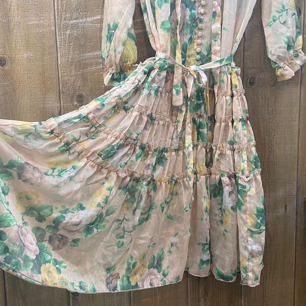 O.P.T Floral Print Tiered Midi Dress 🌿 XS - Picture 3 of 12